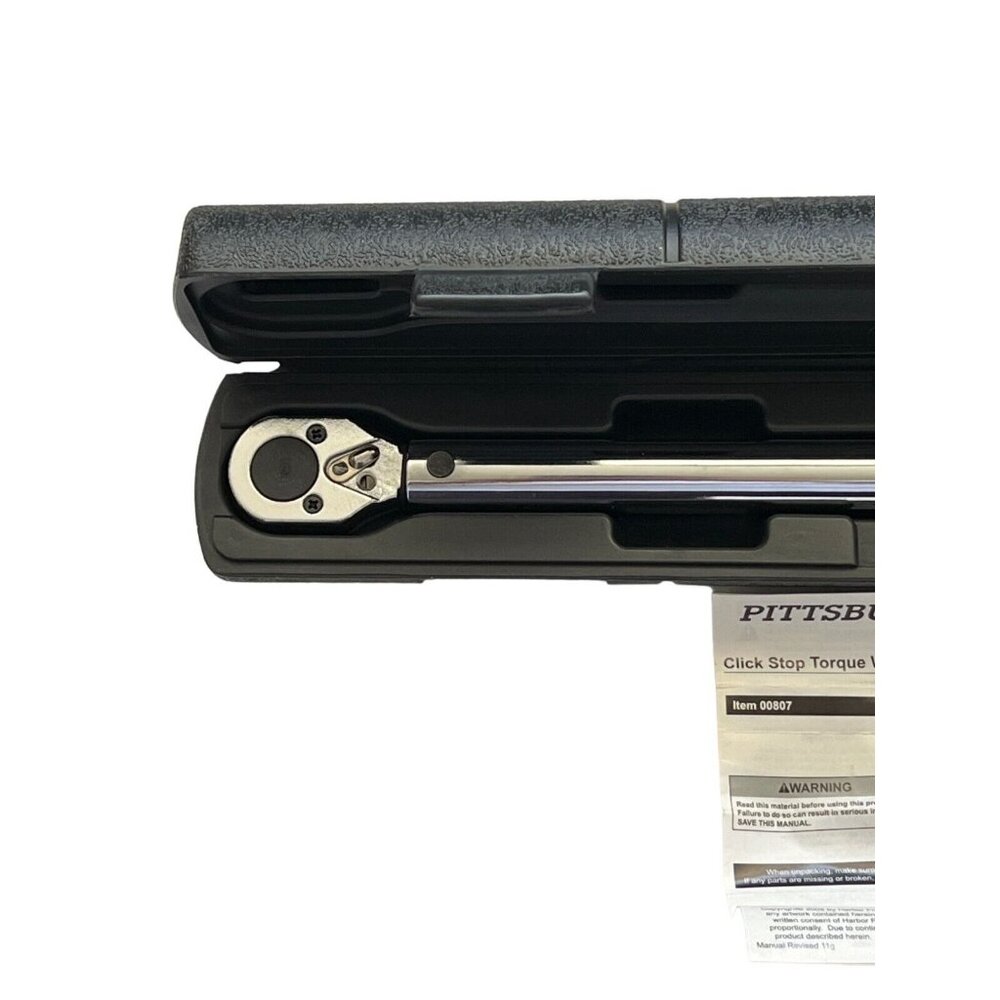 Pittsburgh Pro 3/8" Click Stop Reversible Torque Wrench 5-80 Ft Lbs 807 Case - Picture 3 of 10
